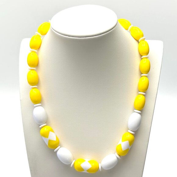 Vintage Avon Sunsations Two-Tone Beaded Necklace + Earrings — Collectible — EUC - Picture 2 of 9